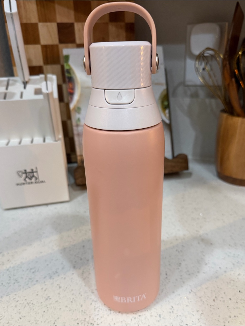 BRITA Insulated Stainless Steel Filtered Water Bottle Blush Pink